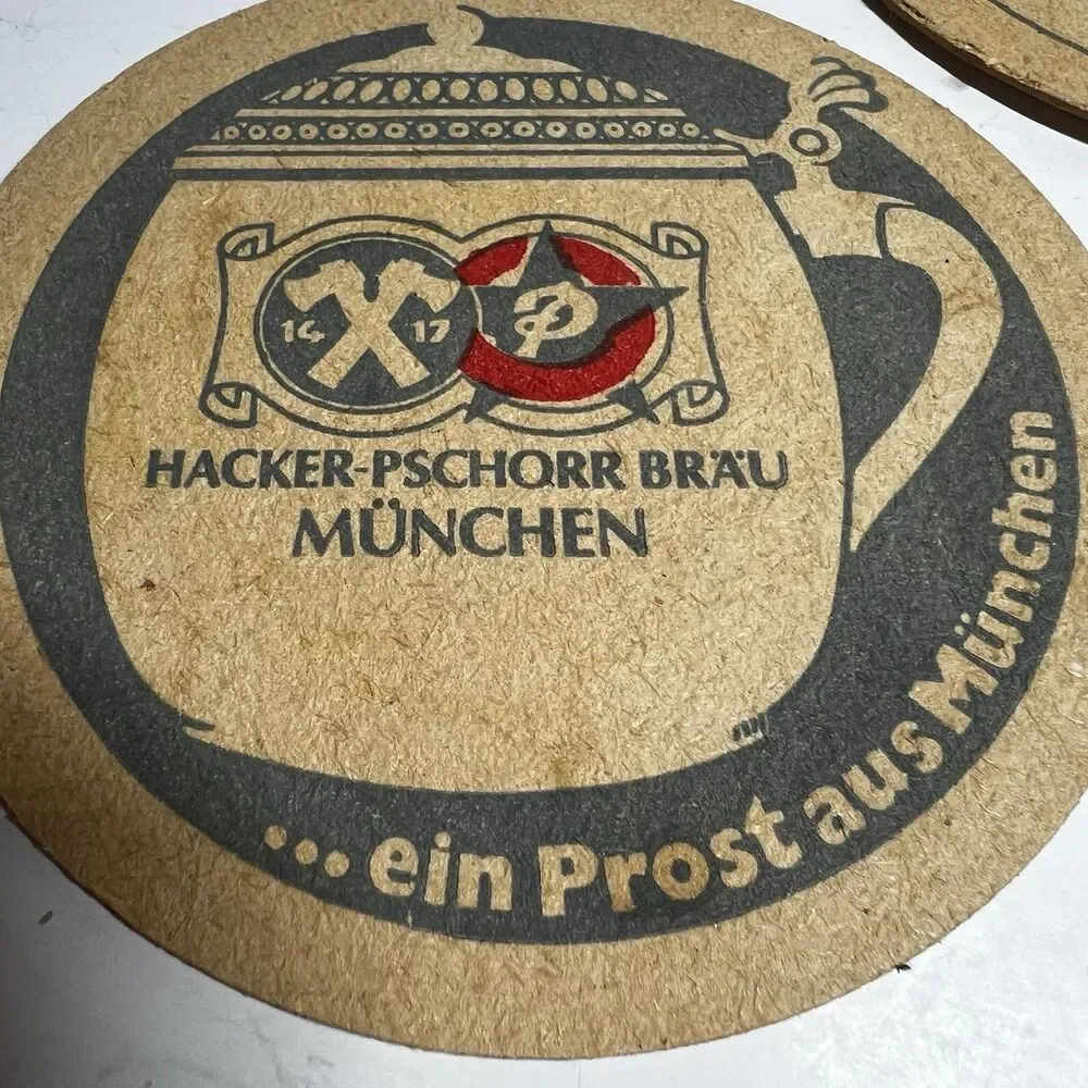 Lot of 3 Vintage Hacker-Pschorr Bräu München Beer Coasters Germany As Is